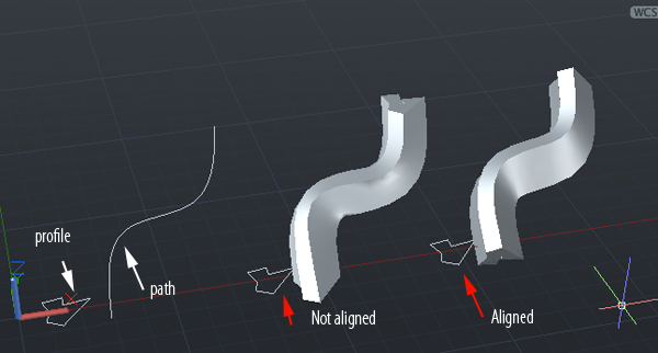 sweep command autocad 2004 with picture