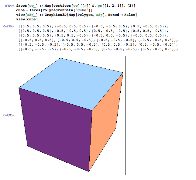 To physically produce the objects convert your list-of-faces object into an .stl file: