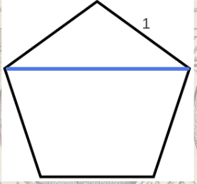 pentagon with blue line
